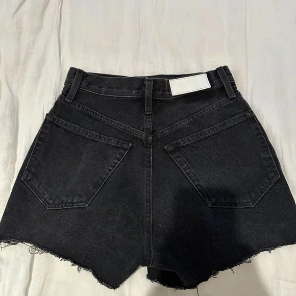 Re/Done Denim Black Cut off shorts - Picture 3 of 4
